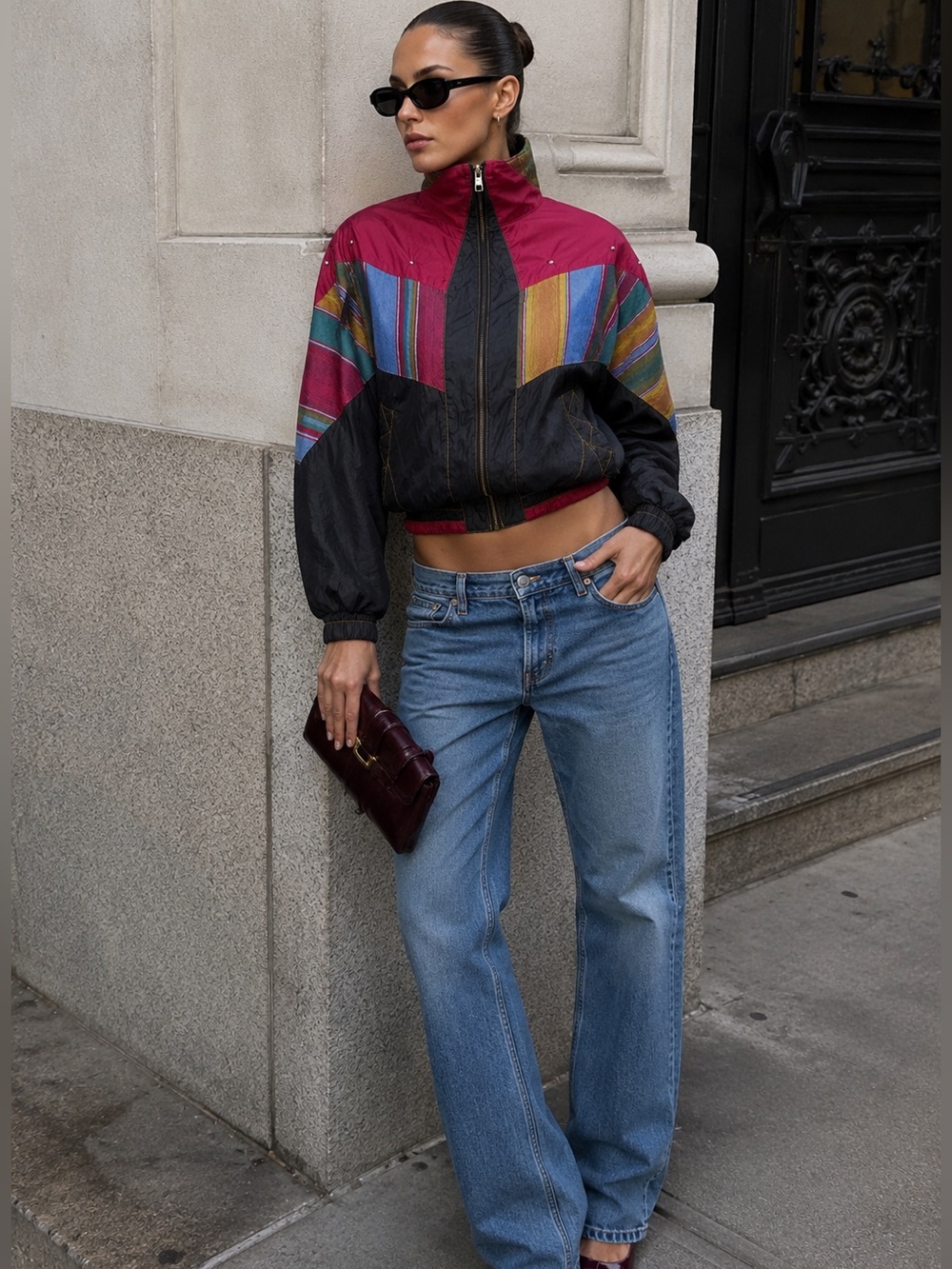 Vintage 80s River Edge Sport Colorblock Windbreaker Jacket – Size M